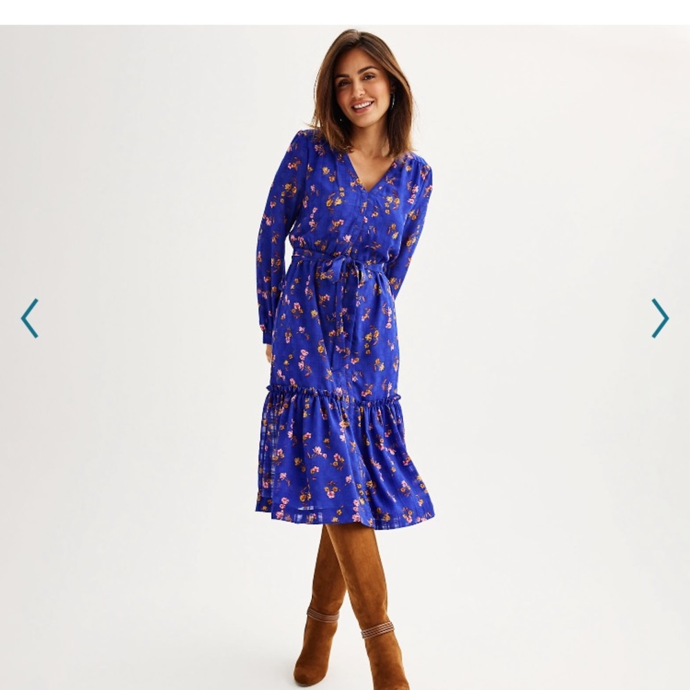 Draper James RSVP Tie Waist Floral Midi Dress NWT